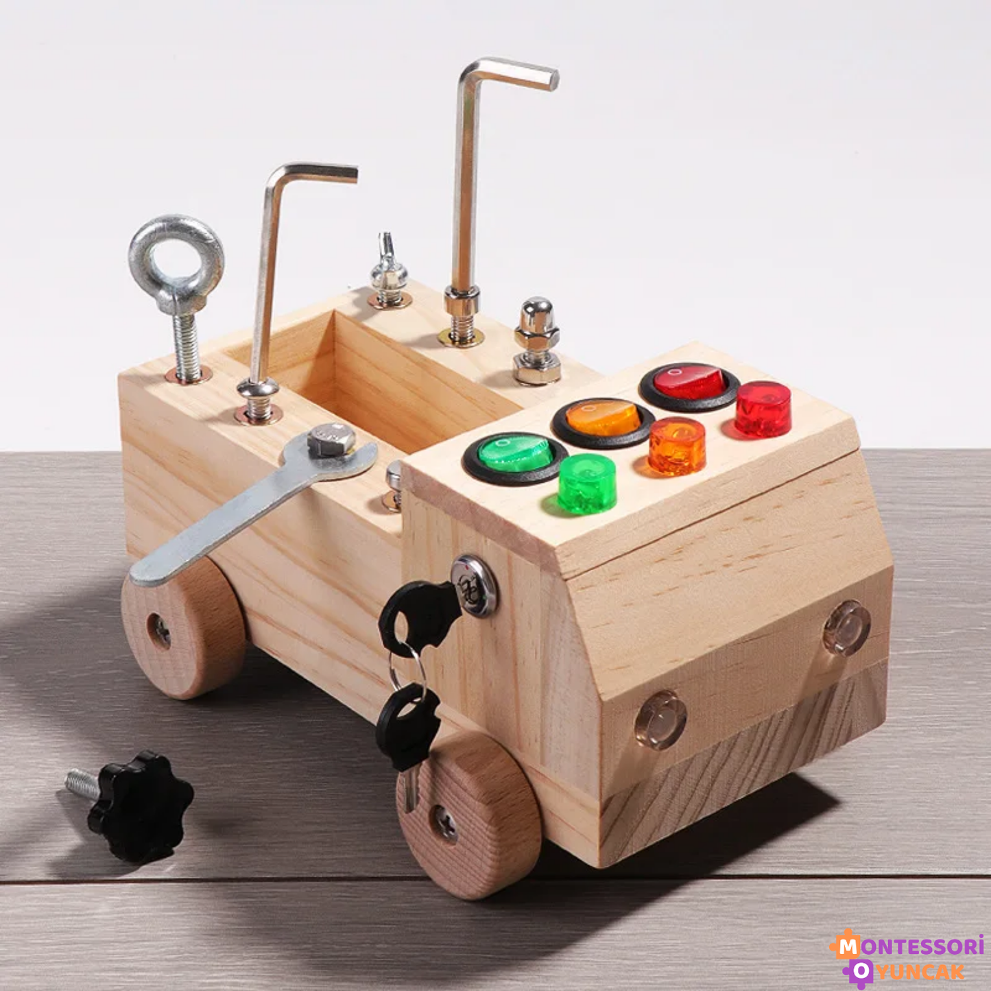 Ahşap Araba Tamir Seti Montessori