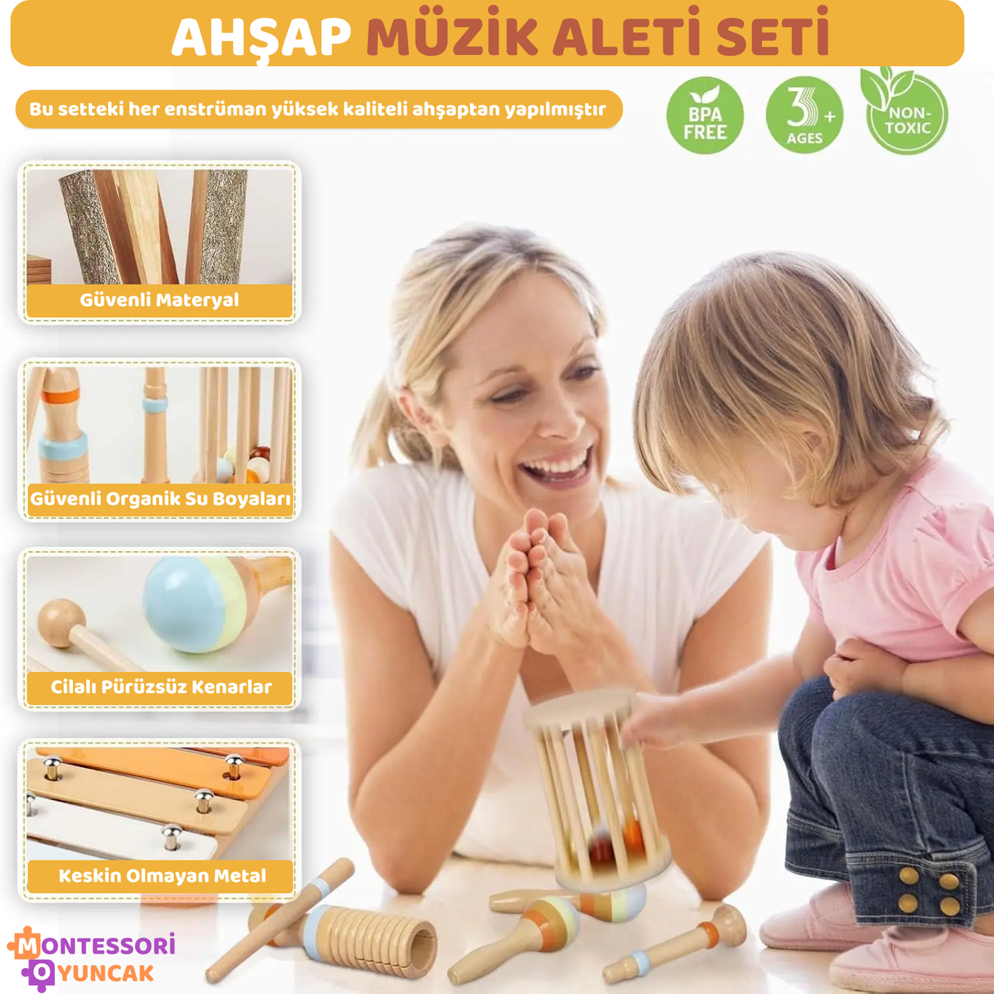 Ahşap Müzik Aleti Seti-7 Adet