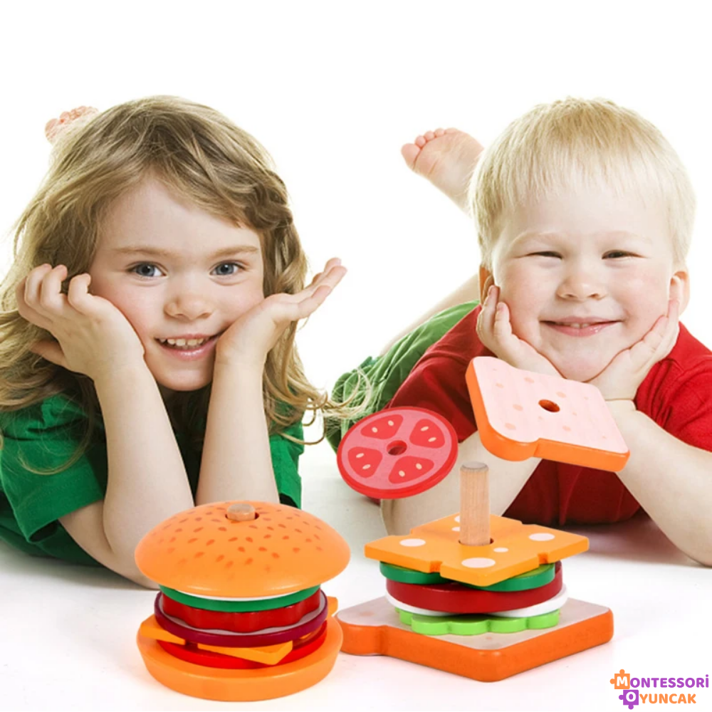 Ahşap Montessori Fast Food Puzzle