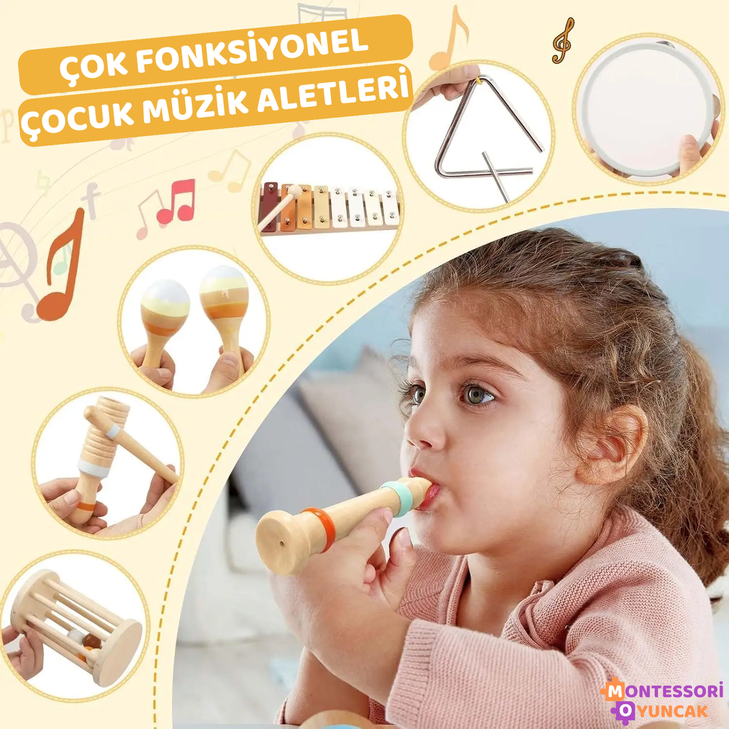 Ahşap Müzik Aleti Seti-7 Adet