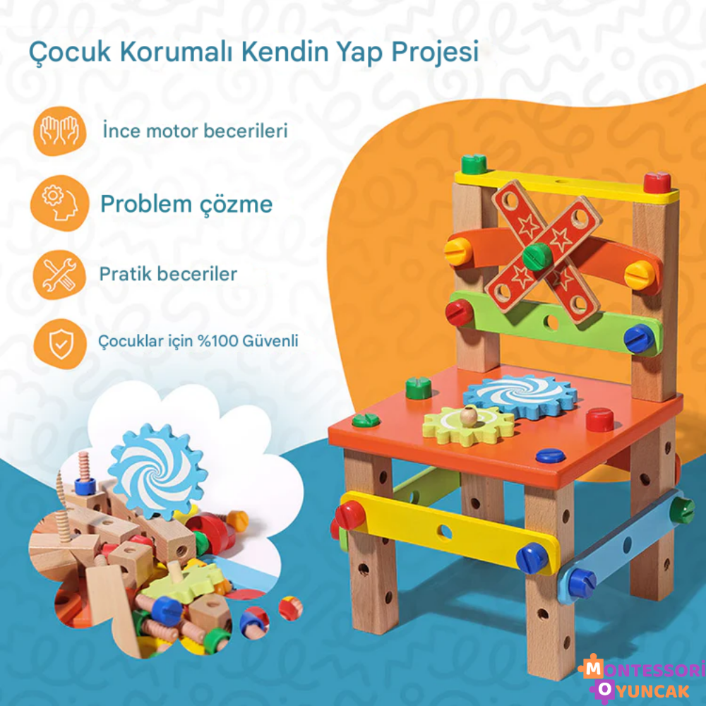 Montessori Kendin Yap Eğlence Sandalyesi