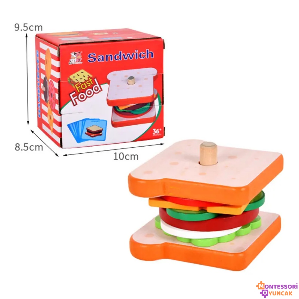 Ahşap Montessori Fast Food Puzzle