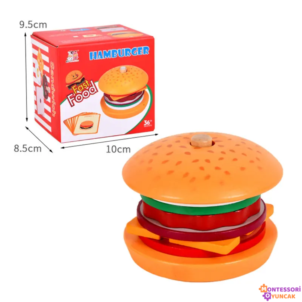 Ahşap Montessori Fast Food Puzzle