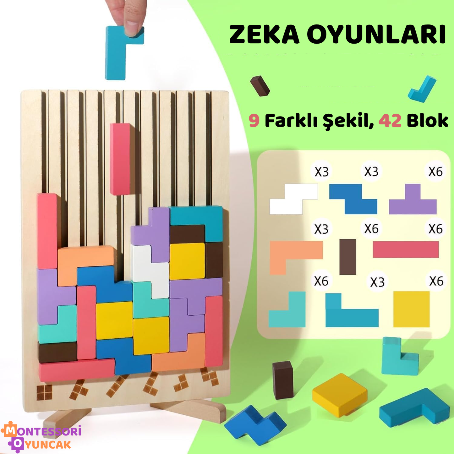 Montessori Ahşap Tetris