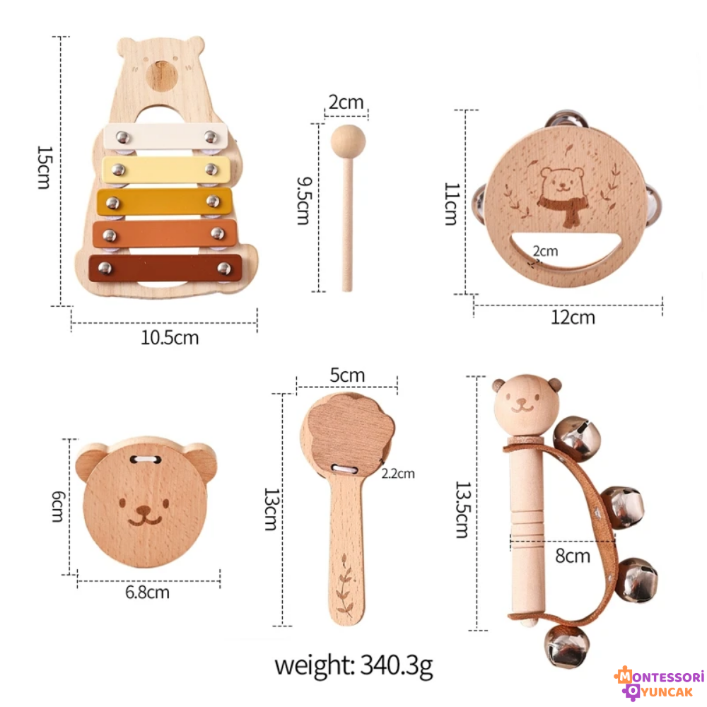 Ahşap Hediye Seti 5-Parça - Montessori