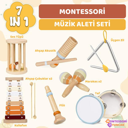 Ahşap Müzik Aleti Seti-7 Adet