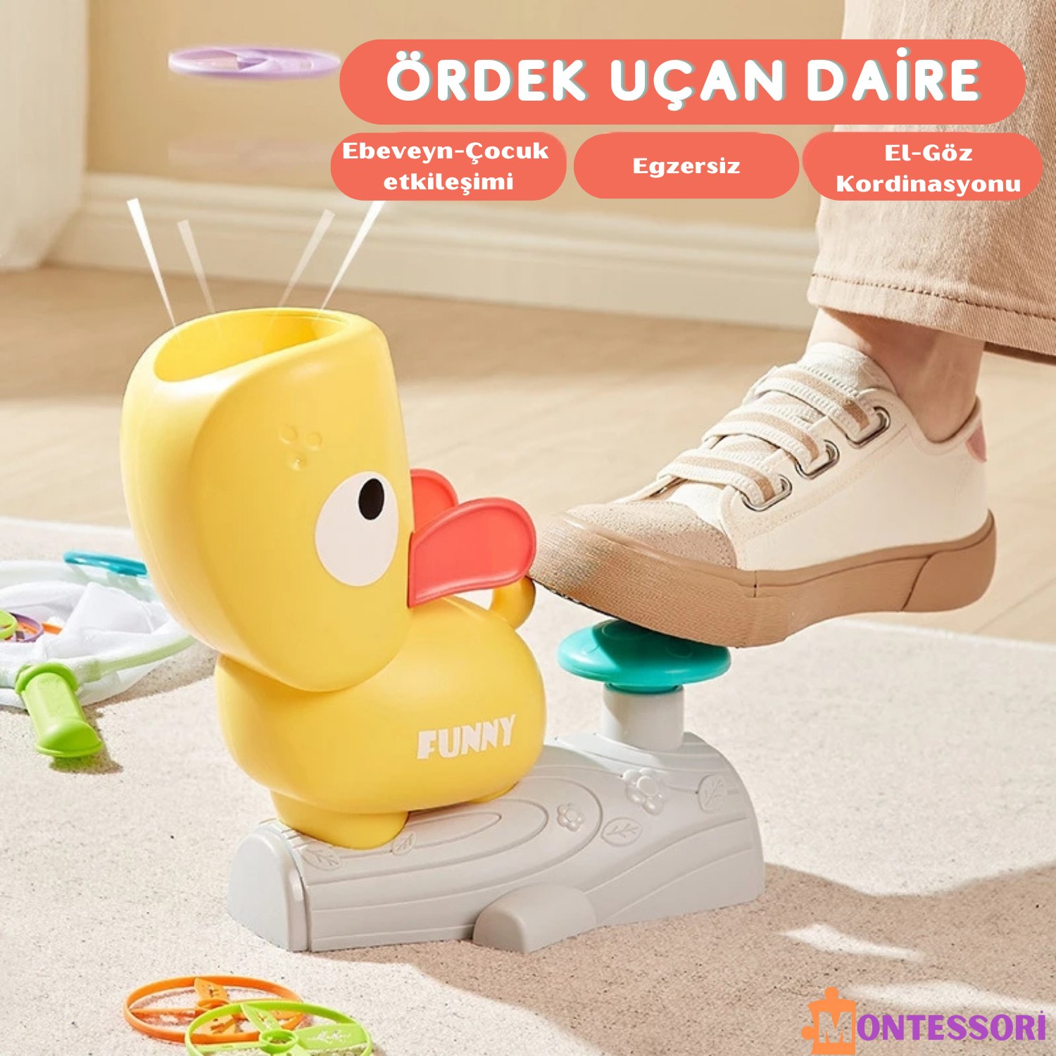 Ördek Uçan Disk Fırlatıcı - Montessori