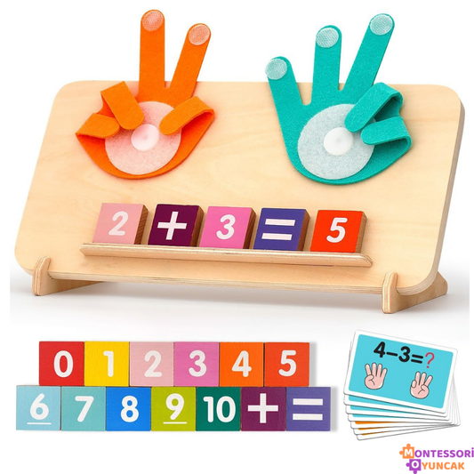 Çocuklar için Montessori Ahşap Parmak Sayıları
