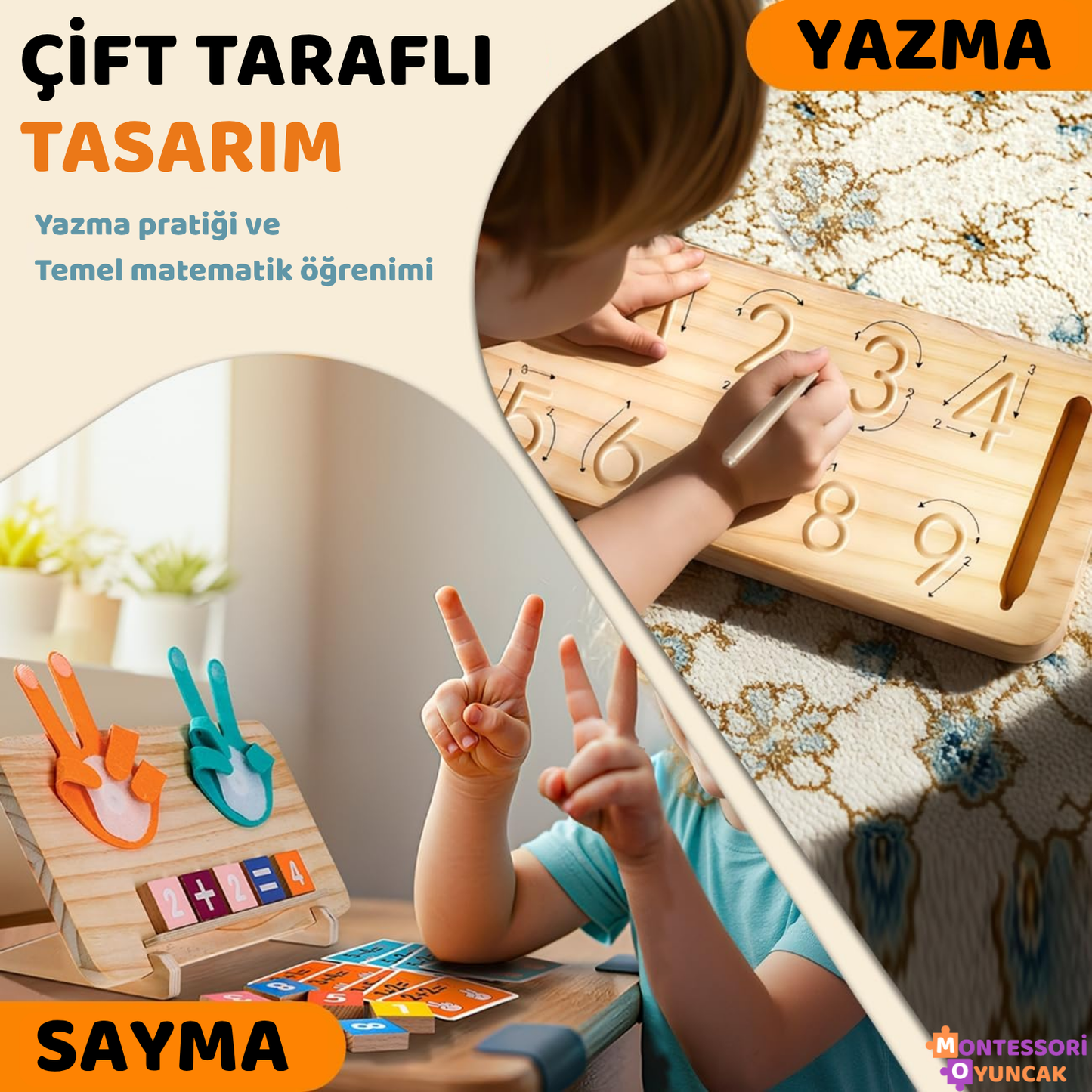 Montessori Ahşap Parmak Sayıları
