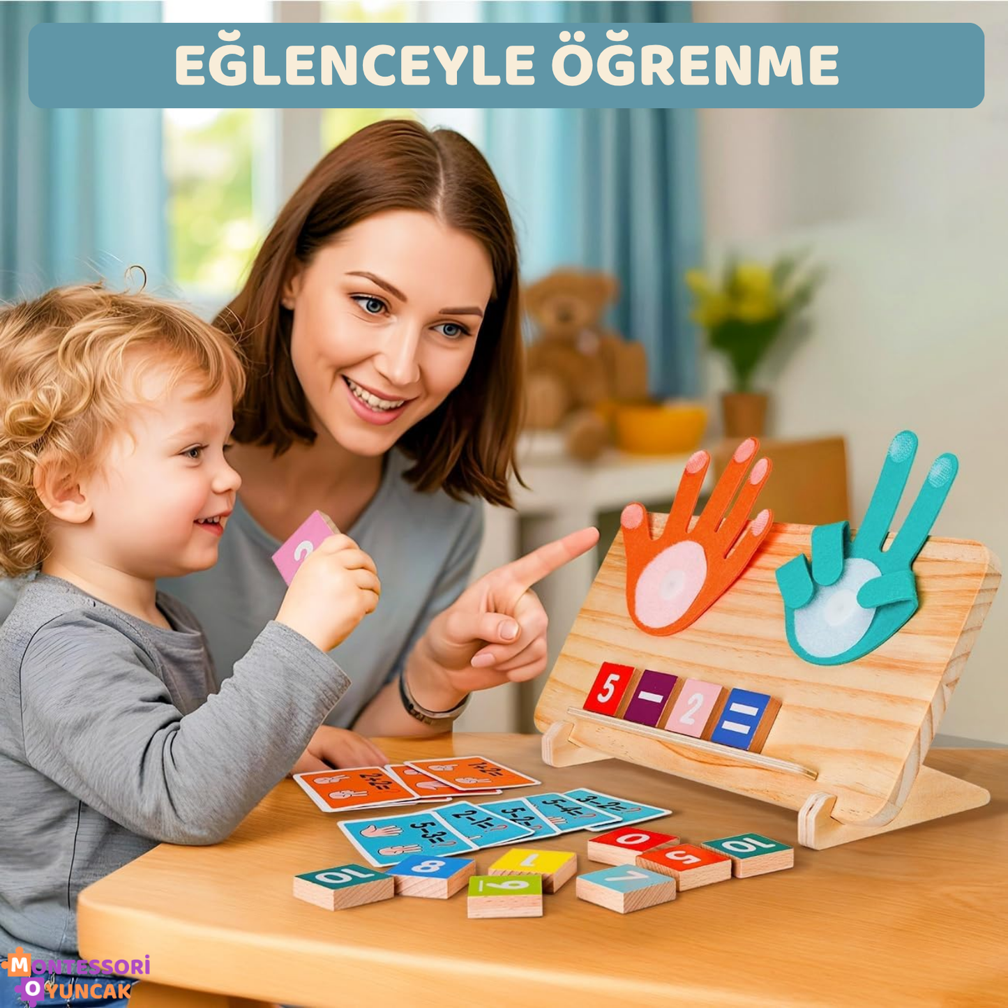 Montessori Ahşap Parmak Sayıları