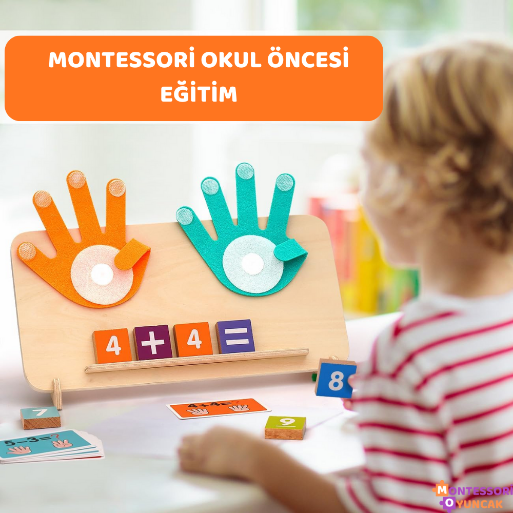 Çocuklar için Montessori Ahşap Parmak Sayıları