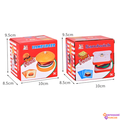 Ahşap Montessori Fast Food Puzzle