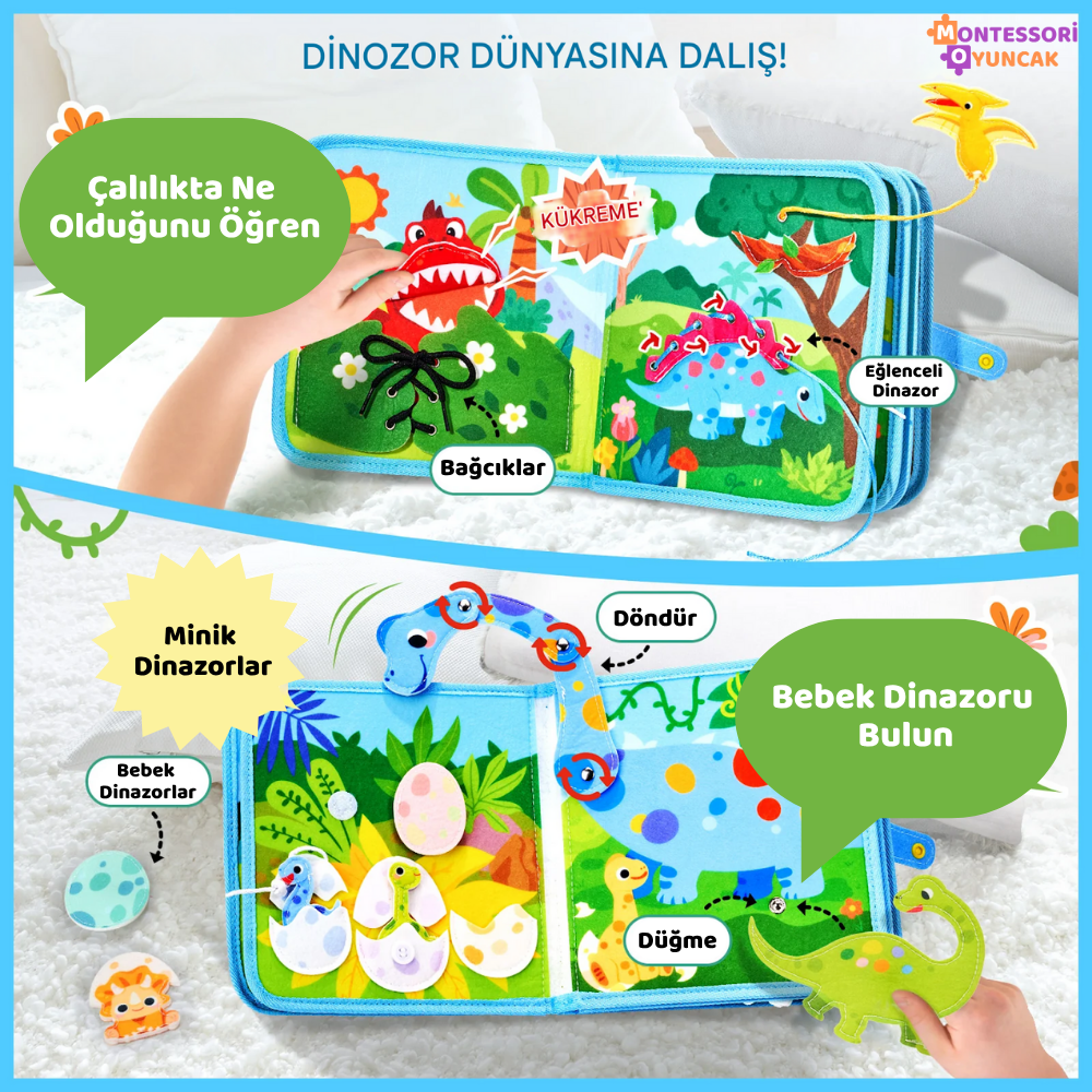 Eğitici Dinozor Kitabı - Montessori