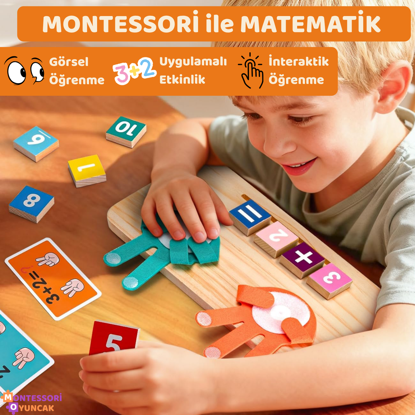 Montessori Ahşap Parmak Sayıları