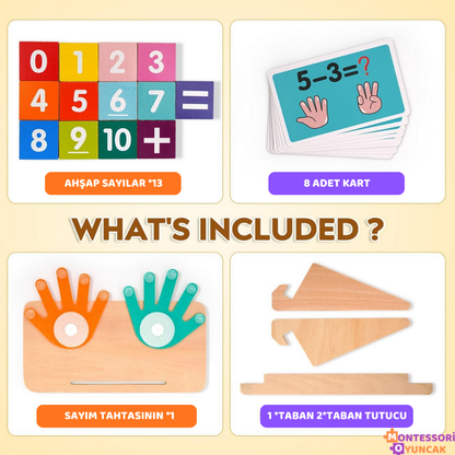 Çocuklar için Montessori Ahşap Parmak Sayıları
