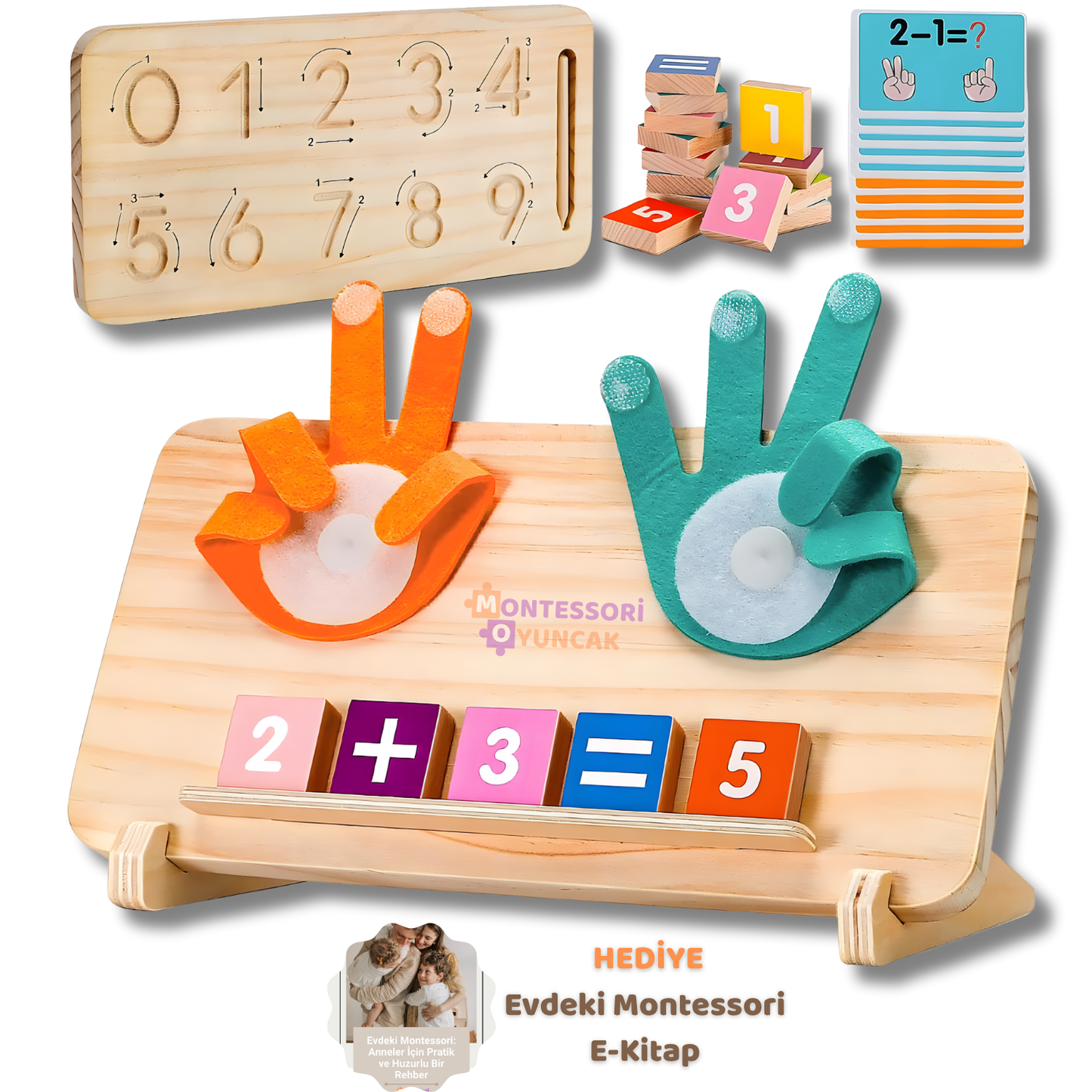Montessori Ahşap Parmak Sayıları