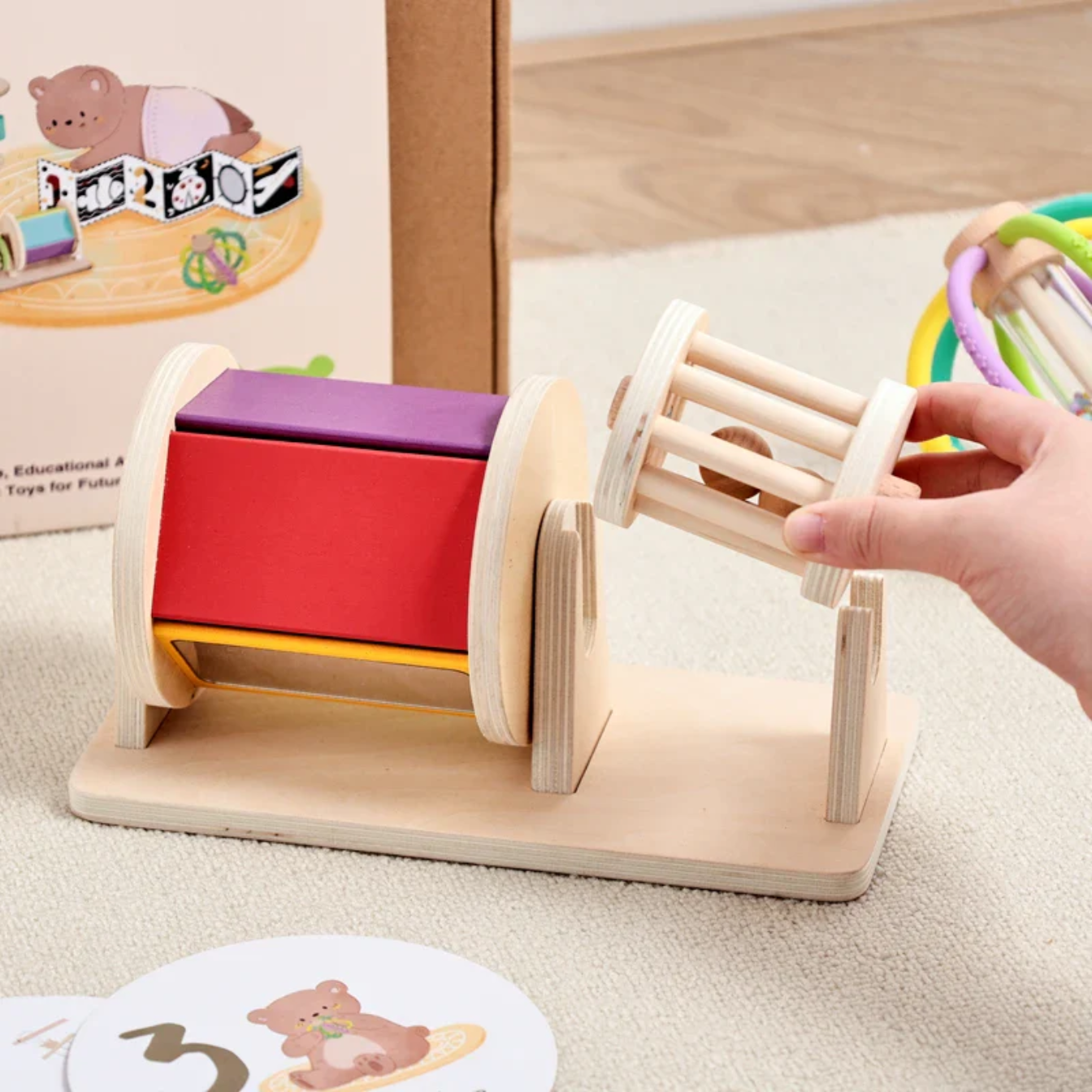 Montessori Ahşap Aktiviye Hediye Kutusu